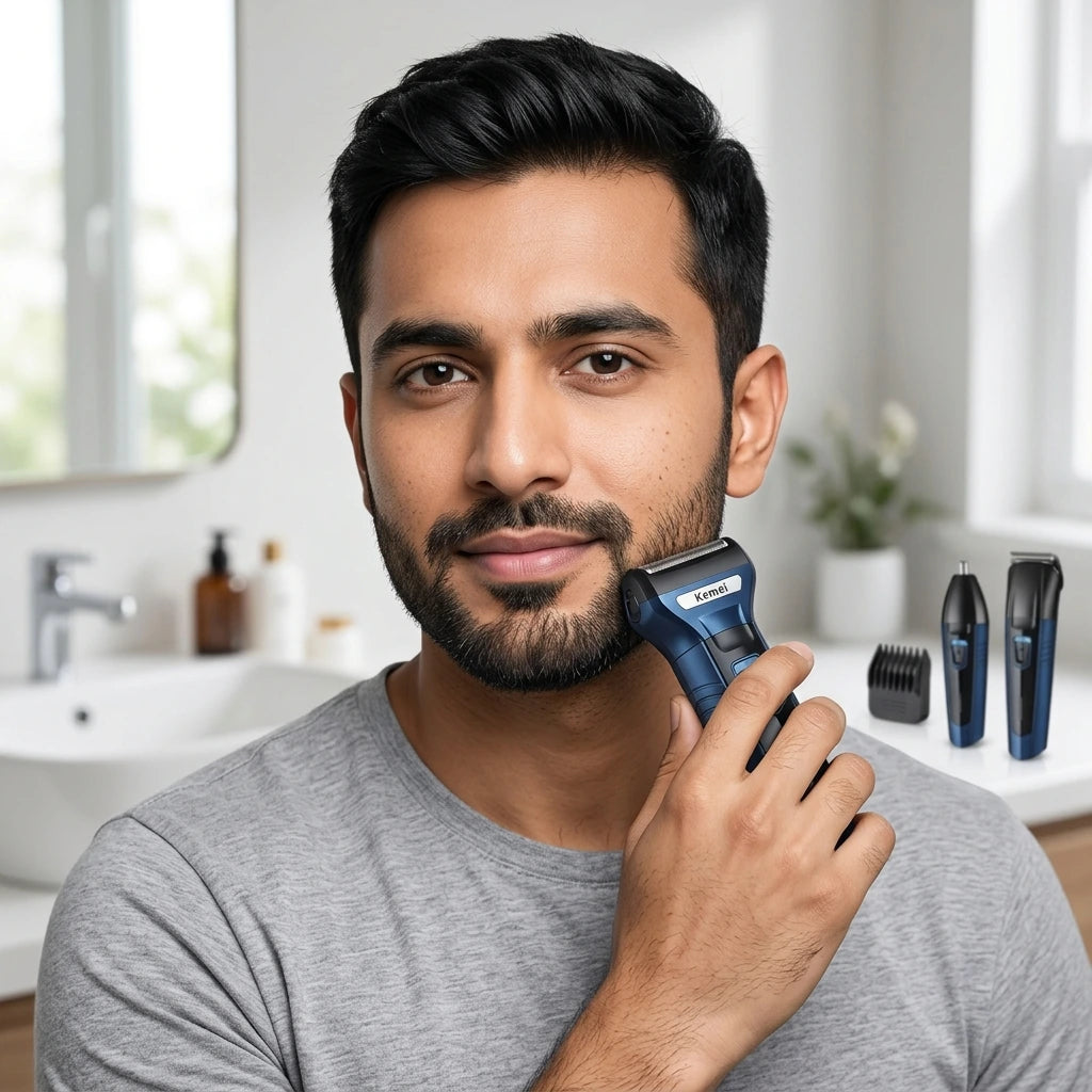 Kemei 3-in-1 Rechargeable Grooming Kit: Professional Shaver & Trimmer for Perfect Look